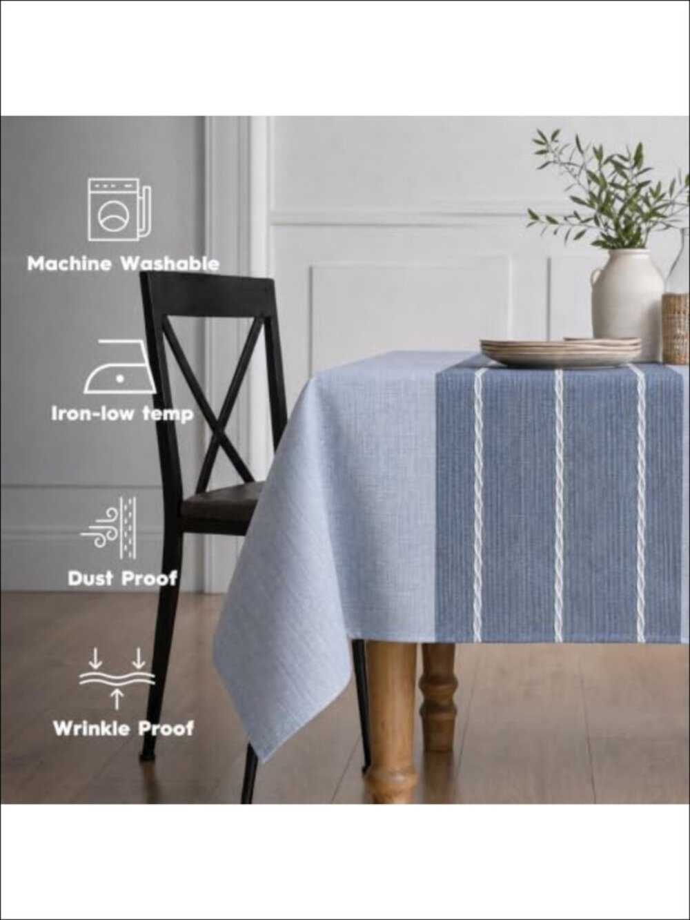 Rustic Burlap Tablecloth 60x84 Rectangular Spun Polyester Dining - Picture 3 of 6